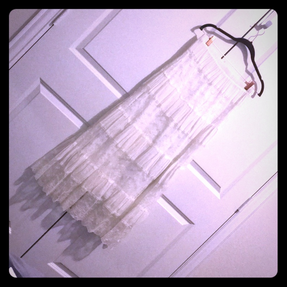 White lace maxi skirt